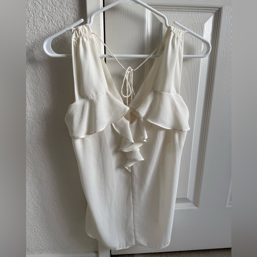Express Ivory Sleeveless Blouse